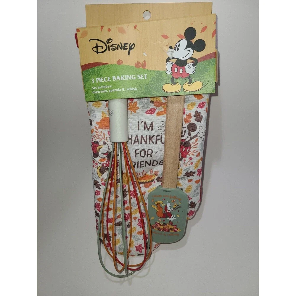 Disney Baking Set, Towel, Whisk, Spatula Fall Thanksgiving NWT